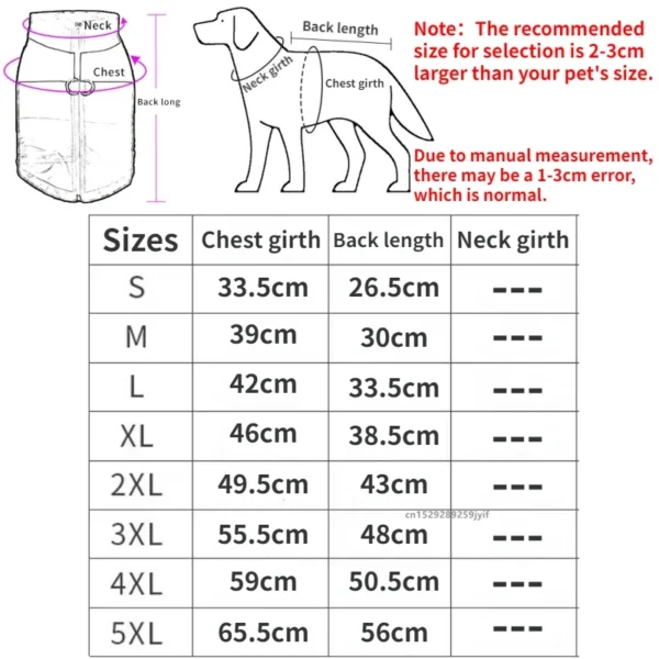 Waterproof Warm Dog Clothes Pet Coat Winter Vest Padded Zipper Jacket Dog Clothing for Small Medium Big Dogs Outfit – Bild 2