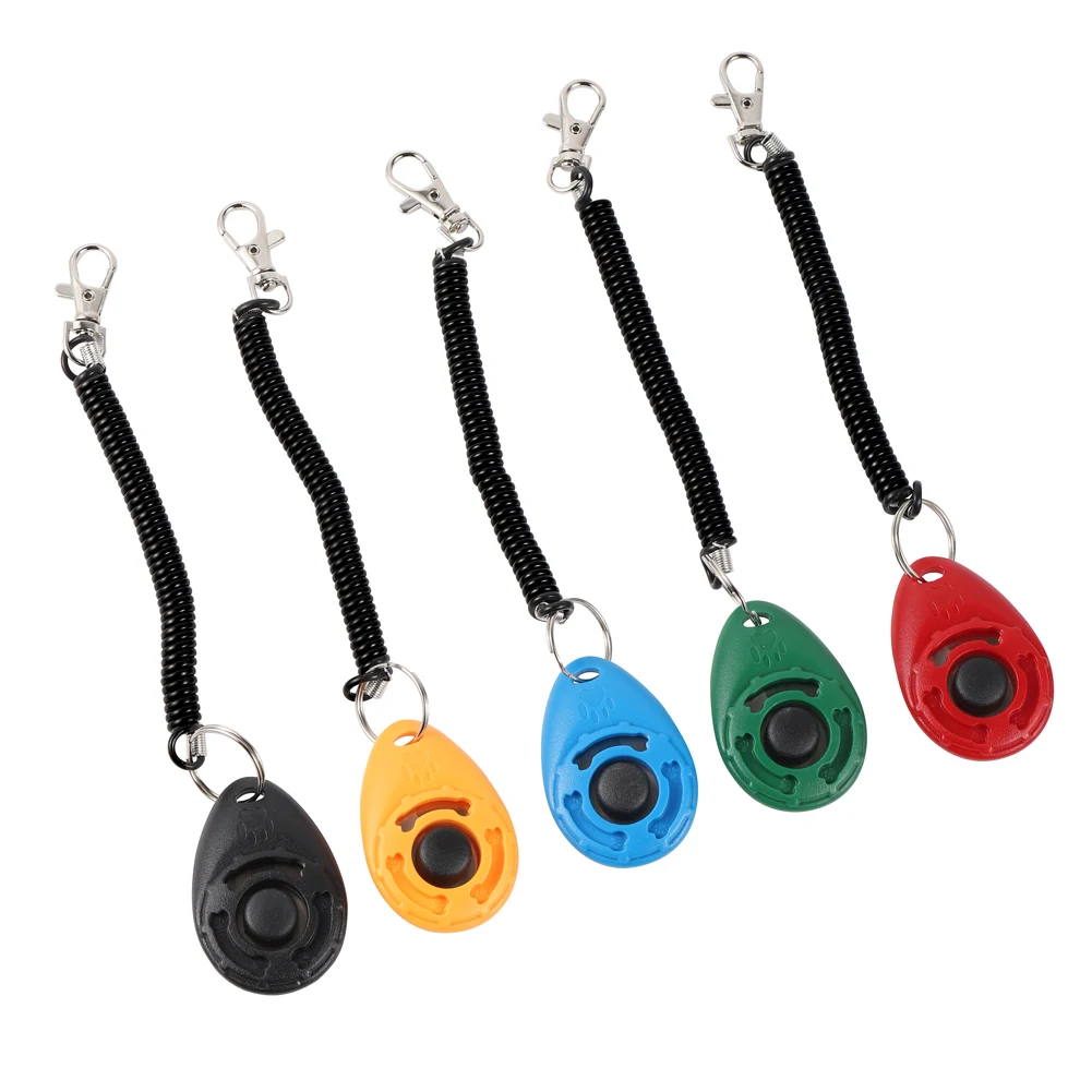 Dog Training Clicker Pet Cat Plastic New Dogs Click Trainer Aid Tools Adjustable Wrist Strap Sound Key Chain Dog Supplies - Imagem 3