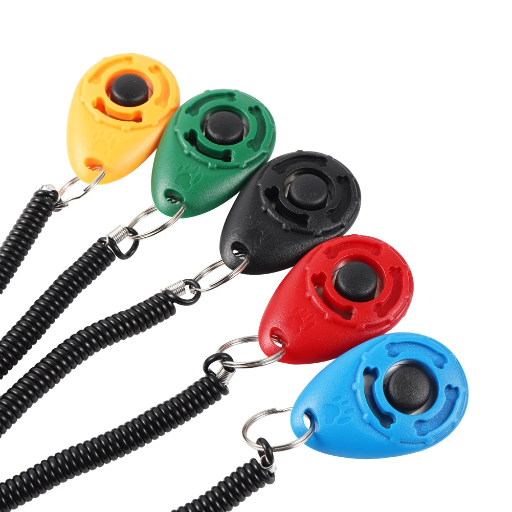 Dog Training Clicker Pet Cat Plastic New Dogs Click Trainer Aid Tools Adjustable Wrist Strap Sound Key Chain Dog Supplies - Imagem 4