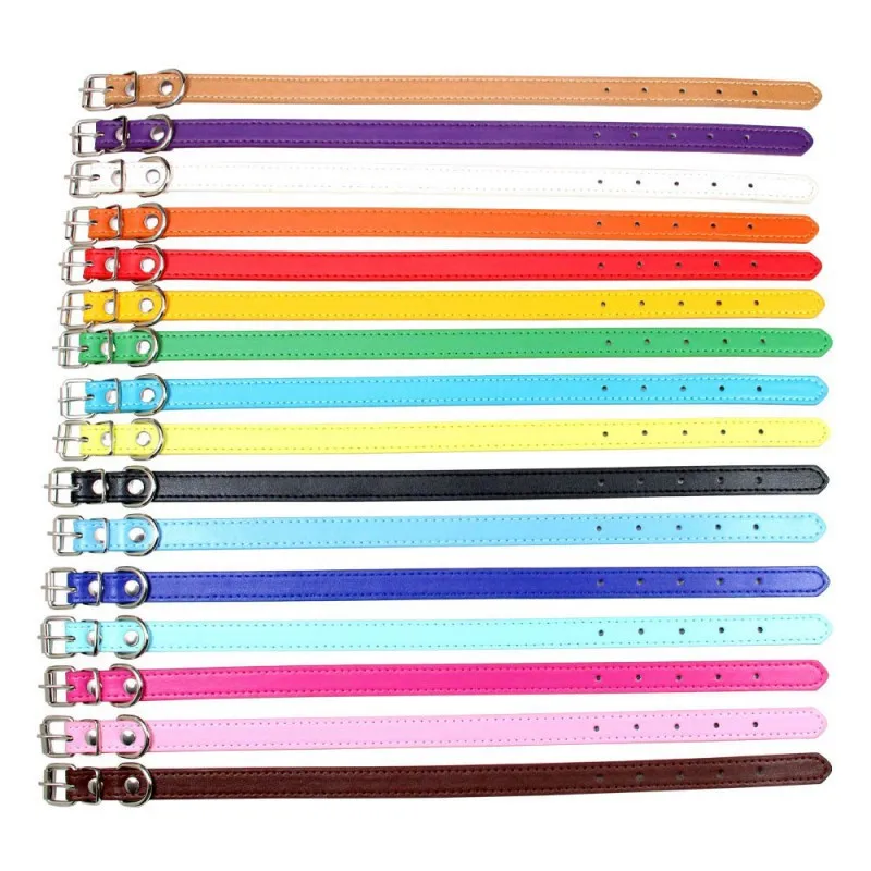 1PC Popular Adjustable Colorful Pet Collars Kitten Cat Collar PU Leather Neck Strap Safe for Dogs Soft Pet Supplies – Bild 5
