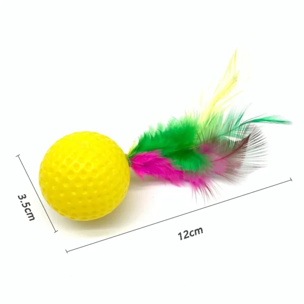 10pcs Mixed Funny Plastic Golf Ball with Feather Cat Toy Interactive Kitten Cat Teaser Ball Toy Pet Supplies – Bild 2