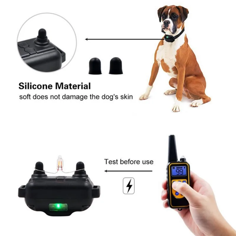 Electric Dog Training Collar Waterproof Dog Bark Collar Pet With Remote Control Rechargeable Anti Barking Device All Size Dogs - Imagem 3