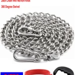 HQ LC02 100% Stainless Steel 304 Seamless No Knot Jack Link Chain Pet Dog Leash Small Large Dogs Lead Leash with Collar Handle