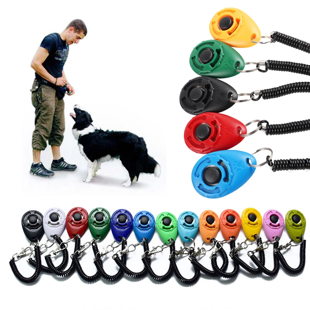 Dog Training Clicker Pet Cat Plastic New Dogs Click Trainer Aid Tools Adjustable Wrist Strap Sound Key Chain Dog Supplies - Imagem 6