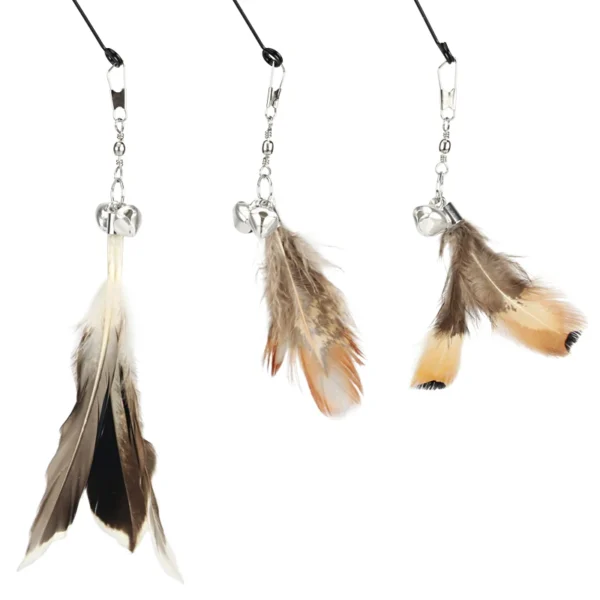 10pcs Small Feather Cat Toy DIY Replace Cat Teaser Stick Replacement Pet Toy Accessories - Image 3