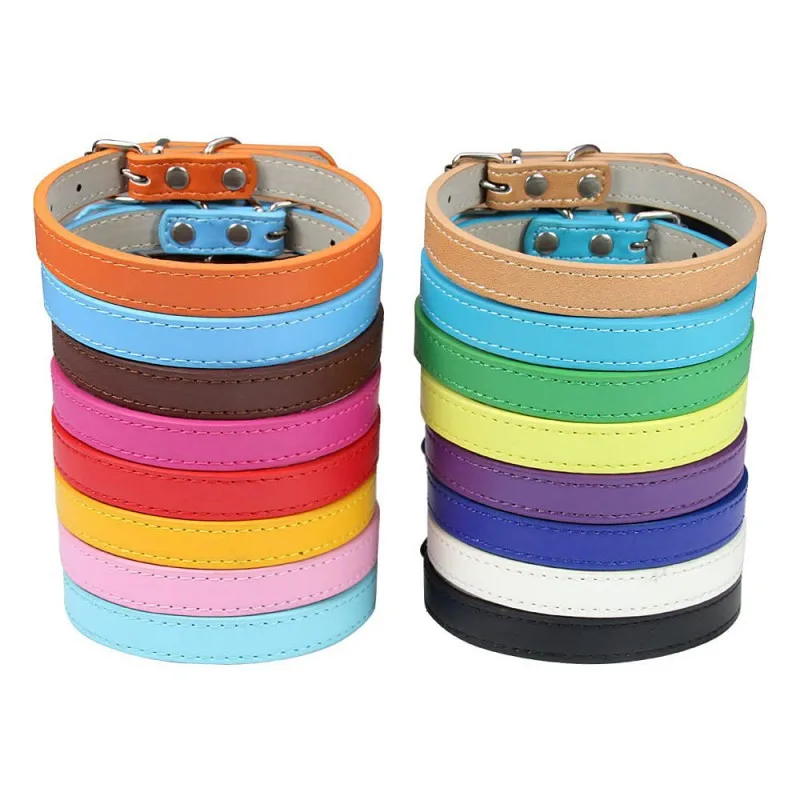 1PC Popular Adjustable Colorful Pet Collars Kitten Cat Collar PU Leather Neck Strap Safe for Dogs Soft Pet Supplies – Bild 2