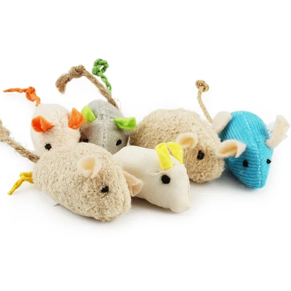 6pcs Mix Pet Toy Catnip Mice Cats Toys Fun Plush Mouse Cat Toy For Kitten - Image 4