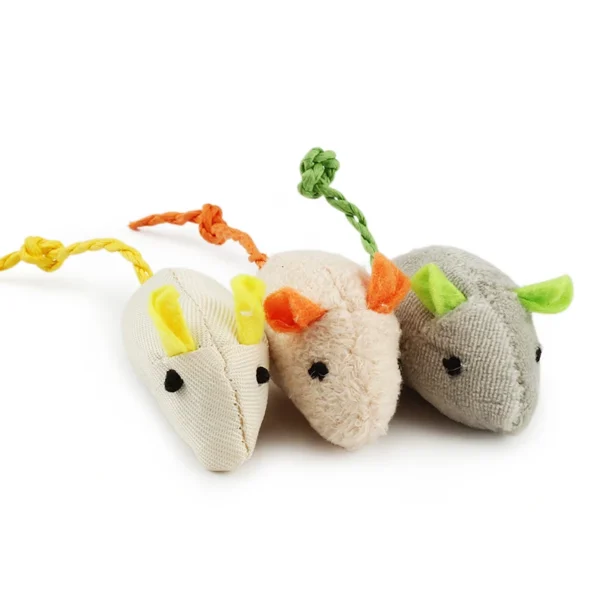 6pcs Mix Pet Toy Catnip Mice Cats Toys Fun Plush Mouse Cat Toy For Kitten - Image 3