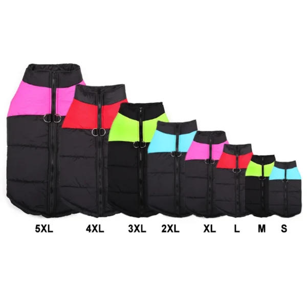 8 Size S-5XL Winter Dog Clothes For Pet Waterproof Warm Large Dog Vest Cat Puppy Ski Coats Jackets Green/Red/Blue/Pink - Image 5