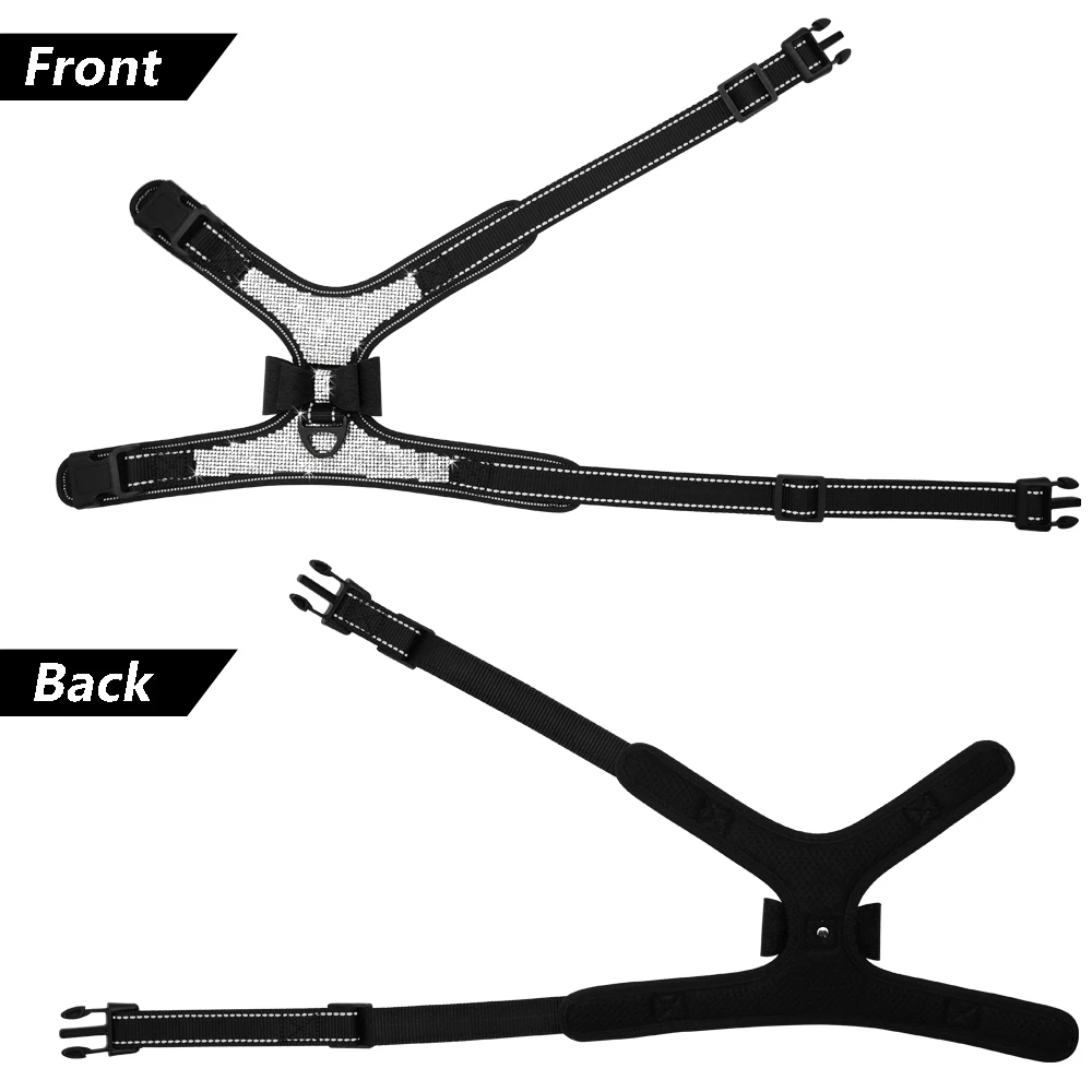 Reflective Dog Harness Nylon Pitbull Pug Small Medium Dogs Harnesses Vest Bling Rhinestone Bowknot Dog Accessories Pet Supplies - Image 3