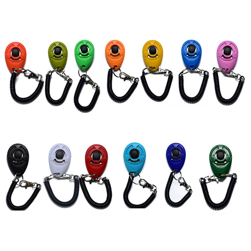Dog Training Clicker Pet Cat Plastic New Dogs Click Trainer Aid Tools Adjustable Wrist Strap Sound Key Chain Dog Supplies - Imagem 5