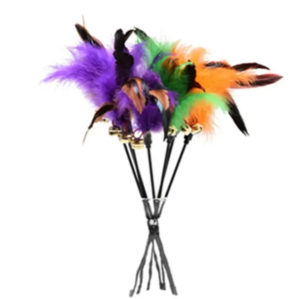 2 Pcs Cat Toy Bell Feather Funny Cat Rod Toy Cat Toys Interactive Cat Accessories Pet Cat Supplies - Imagen 3