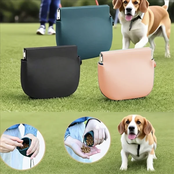 1pc Portable Silicone Dog Treat Bag Pet Dog Train Food Snacks Pockets Bag Walking Dog Training Food Storage Product Supply - Image 3