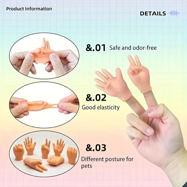 Small Hands Finger Puppet Set, 7/3/2PCS Mini Hands Rubber Funny Mini Hands,Birthday Party Magic Techniques Pet Game Party - Image 5