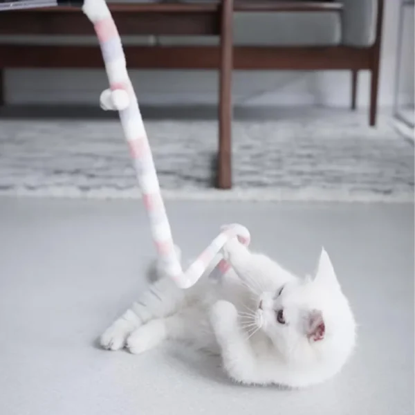 Cat Toy Teaser Wand Toy with Feather Bells Funny Caterpillar Colorful Rod Teaser Cat Teaser Boredom Relief Toys Pet Supplies - Image 5