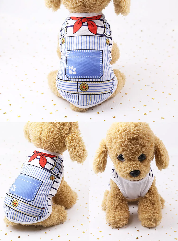 Dog Cat Puppy Kitten Pet Cartoon Spring Summer Autumn Cotton Clothes Clothing Vests Coats Jackets Shirt Dresses Costume – Image 6