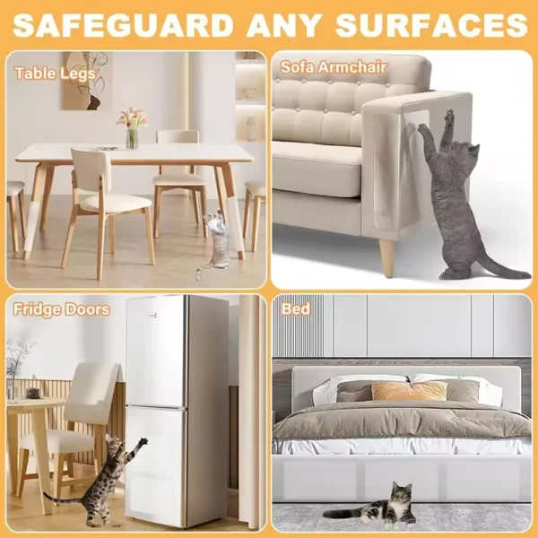 Cat Scratch Deterrent Tape Furniture Protectors From Cats Transparent Self-Adhesive Pet Training Tape for Sofa Furniture Sticker - Image 6