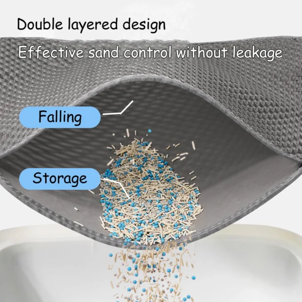 60CMX90CM Cat Litter Mat Waterproof Double Layer Pet Litter Box Mat Pet Toilet Cat Mat Nonslip Sand Cat Washable Mat Pet Clean - Image 2