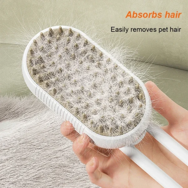 Steam Pet Brush 3-in-1 Massage Dog Steamy Brush Spray Beauty Tangled and Loose Hair Removal Cats Grooming Comb Dogs - Image 3