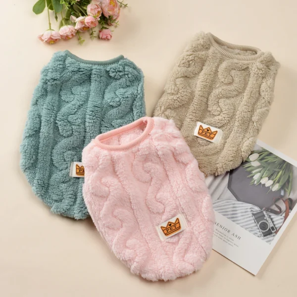 Soft Cozy Cat Clothes Winter Warm Fleece Costume Autumn Sphynx Vest Sweater for Small Dog Pullover Kitten Pet Jacket Coat Outfit - Image 2