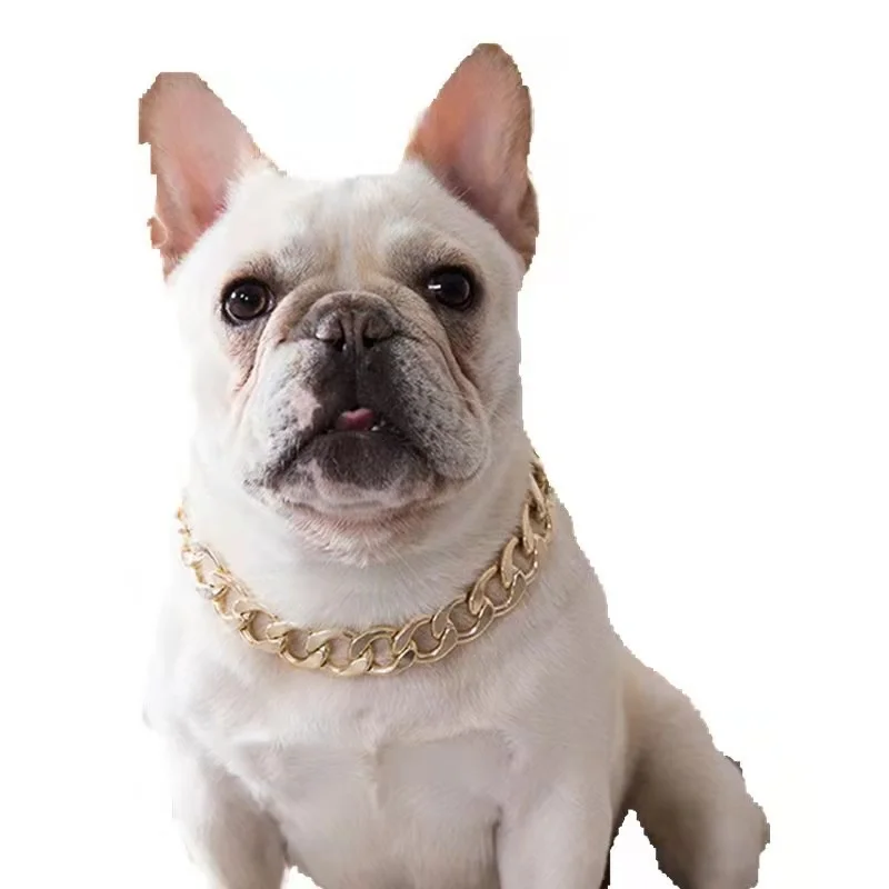 Pet Necklace Medium and Small Dog Collar Jewelry Dog Bully Gold Chain Pet Accessories — изображение 5