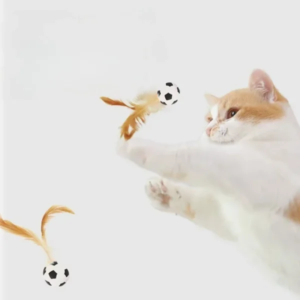 3pcs Cat Interactive Toys Caterpillar Elastic Ball with Feater Cat Toy Ball Pet Puzzle Teasing Cat Interactive Toy Supplies - Imagen 6