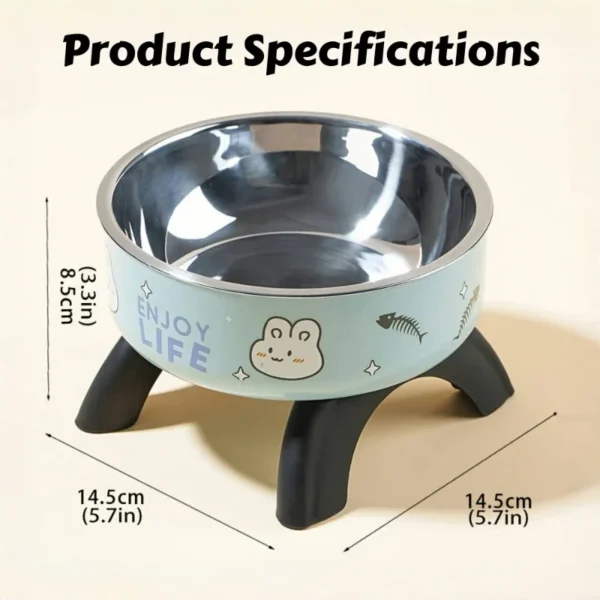 Stainless Steel Pet Bowl – Anti-Tip Elevated Design with Non-Slip Silicone Base & Chew-Proof Edge for Small Cats/Dogs Feeding - Image 4