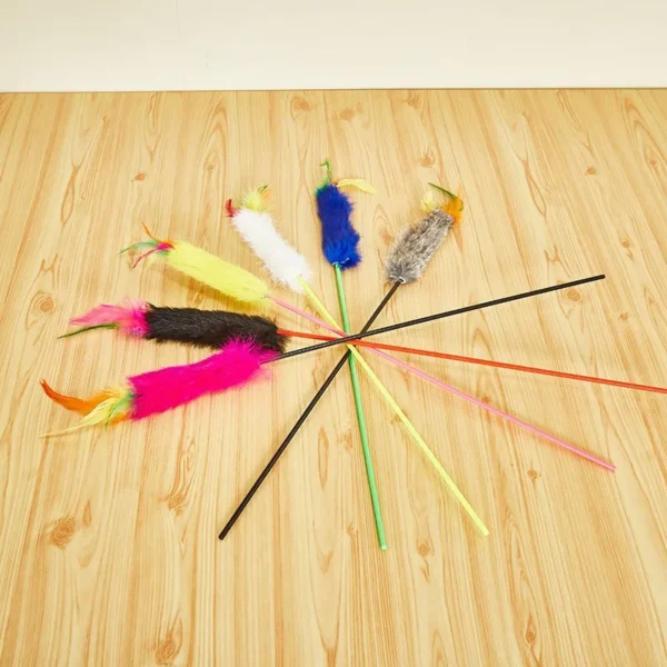 1pc Cat Toy Funny Pet Toy for Cats Interactive Cat Stick Feather Kitten Toys Random Color Pet supplies - Image 6