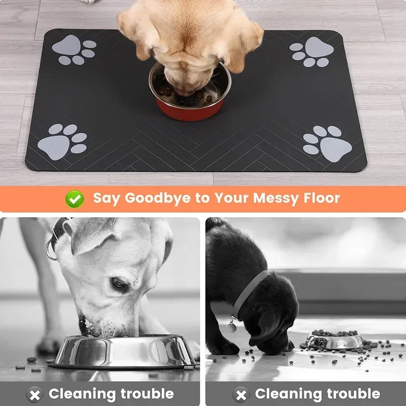 Pet Placemat Dog Food bowl Mat Drinking Feeding Placemat For Dog Cat Quick Dry Mat Waterproof Pet Bowl Pad Feeder Mats - Image 3
