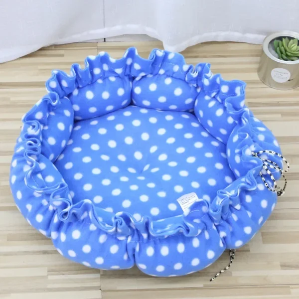 Round Cat Bed Plush House Long Pet Bed For Cats Cushion For Dogs Mat Warm Home Washable Dog Sofa Soft Sleeping Pet Accessories — изображение 3