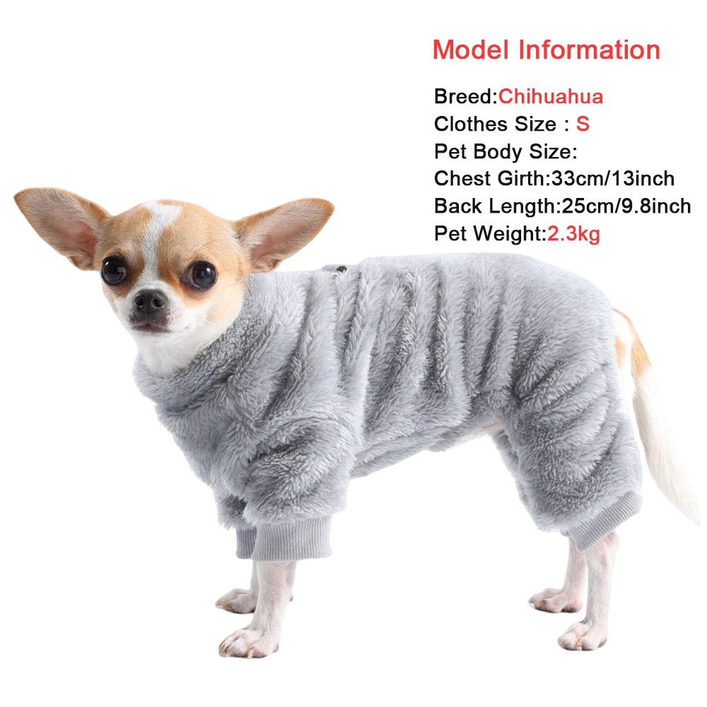 Pet Dog Clothes Soft Warm Fleece Dog Jumpsuit For Small Medium Dogs Cat Winter Puppy Kitten Clothing Chihuahua Yorkshire Outfits - Imagem 3
