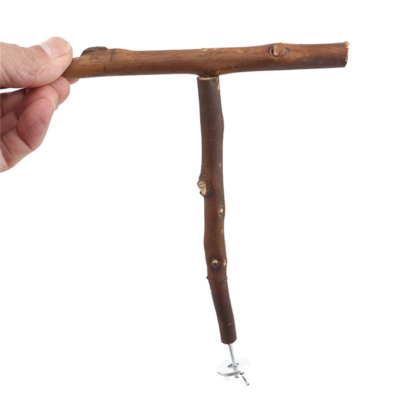 Pet Toys Parakeet Budgie Hanging Play Toys Bird Cage Wood Branch Stand Perches Parrot Wooden Holder Perches - Image 5