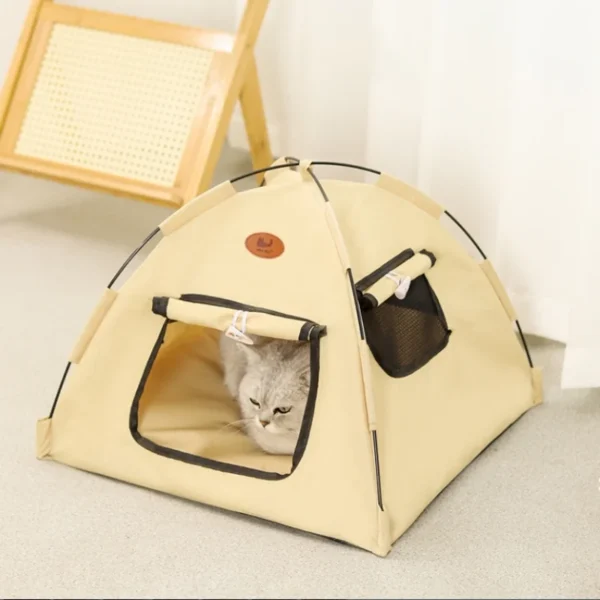 The New Three-color Tent Nest With Its Own Door Curtain Four Seasons General Ventilation Without Flavor Closed Warm Pet Nest - Image 2