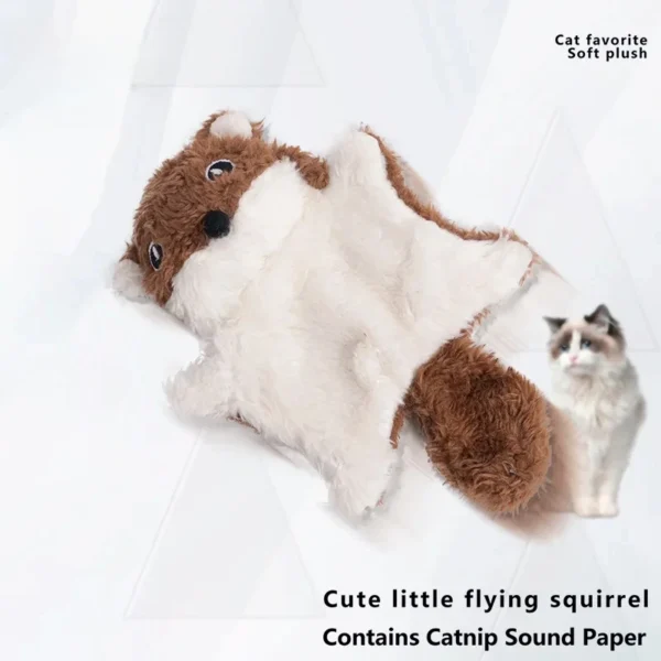 Funny Little Flying Squirrel Cat Toys Interaction Chew Molars Catnip Dog Toy Bite Resistance Puppy Kitty Toy Squeak Pet Supplies