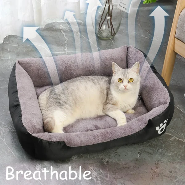 Color Square Winter Soft Warm House for Dog Bed for Dog Mat Waterproof Cat Bed Pet Bed for Large Medium Small Dog House - Image 3