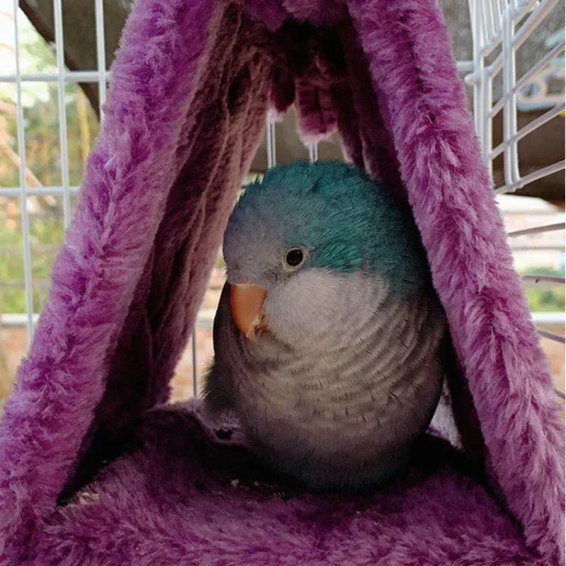 Pet Bird Parrot Cages Warm Hammock Hut Tent Fashion Bed Hanging Cave for Sleeping and Hatching Cage Decoration - Imagem 2