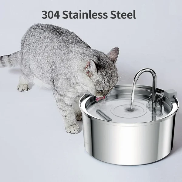 Stainless Steel Pet Water Feeder Cat Automatic Water Fountain USB Electric Mute for Cat Dog Filter Fountain Smart Drinking Bowl - Image 2