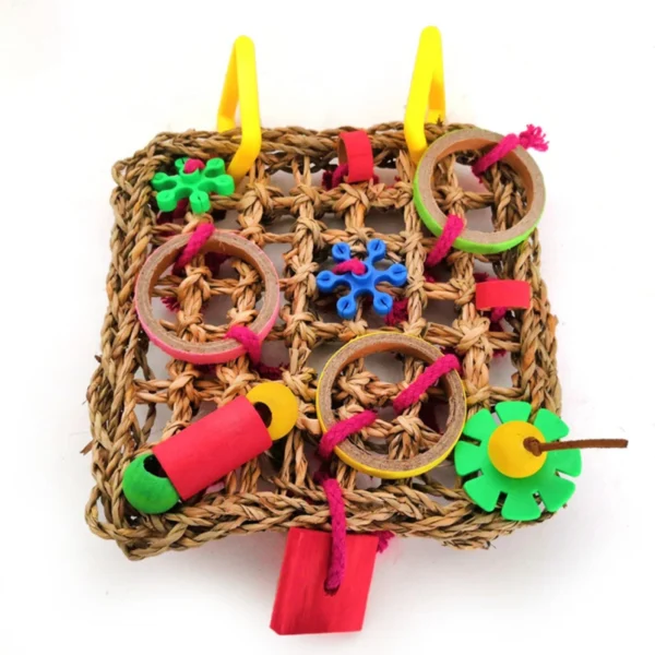 Colorful Hanging Parrot Bird Molar Toy Articles Parrot Bite Pet Bird Toy for Parrot Training Bird Swing Biting Toy - Image 2
