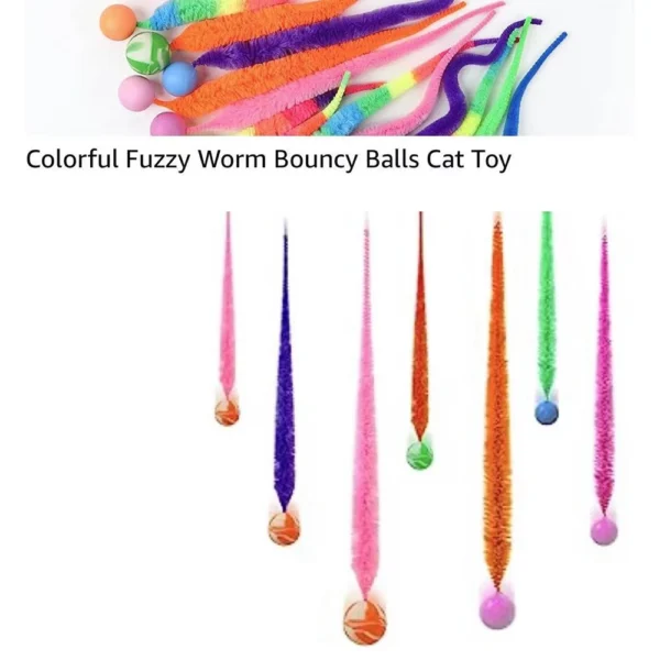 Cat interactive toys Tickle Cat Colorful bouncing ball Pet supplies Puzzle teasing indoor cat worm caterpillar elastic toy - Image 3