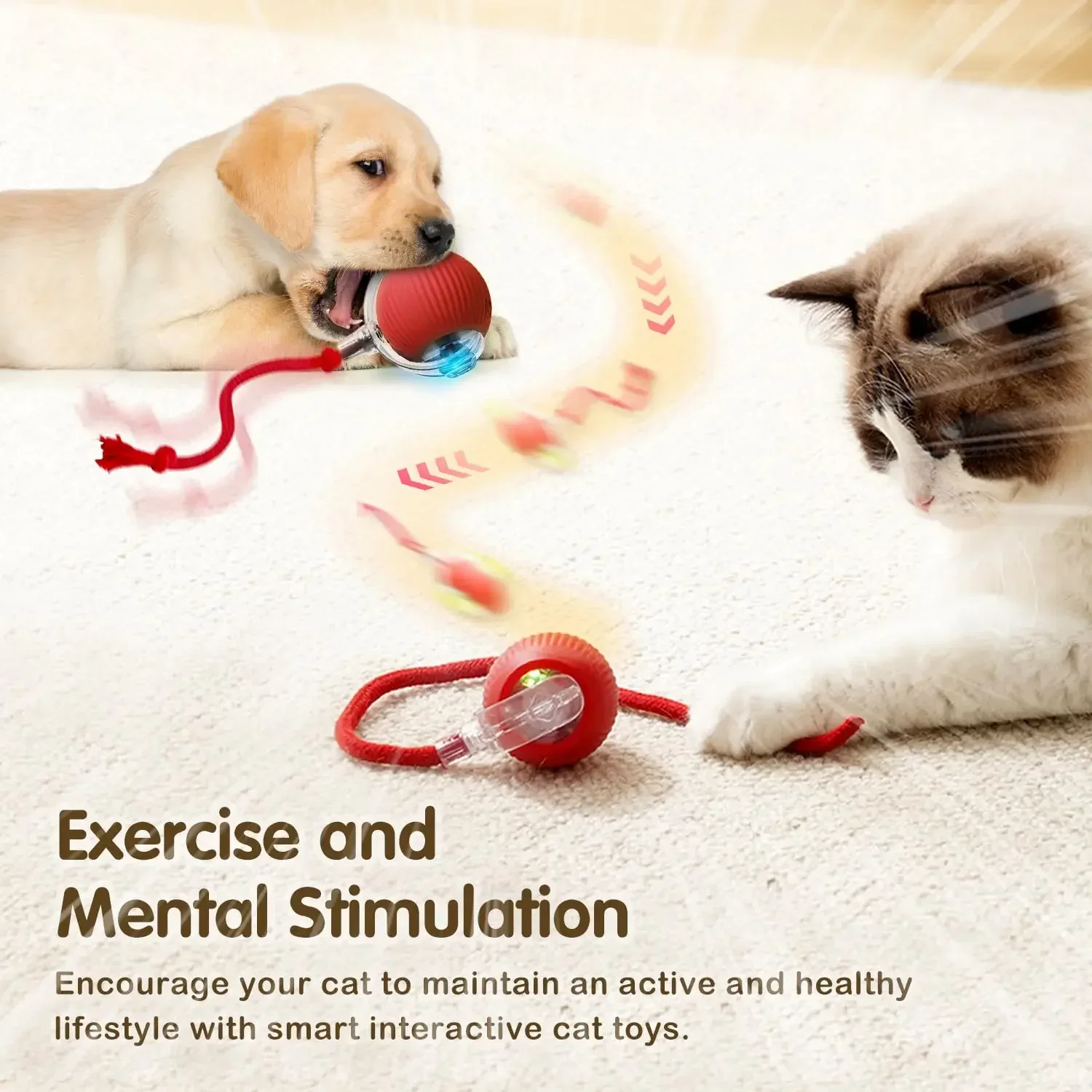 Cat Interactive Ball Toys Automatic Rolling Ball Smart Pet Electric Toy Dog Cat Training Ball USB Rechargeable Imitate Mouse - Image 3