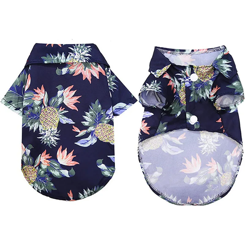 Hawaiian Style Puppy Clothes for Small Medium Dogs T-shirt Pet Clothing French Bulldog Vest Pets Outfits Chihuahua Costumes - Imagen 6