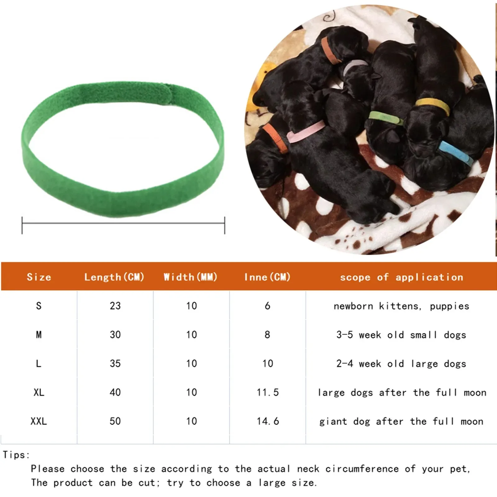 KIYUE 12 Pcs Puppy Whelping Collars Newborn Pet Collars Soft Adjustable ID Bands Puppy ID Collars For Newborn Pet Dog Cat — изображение 6