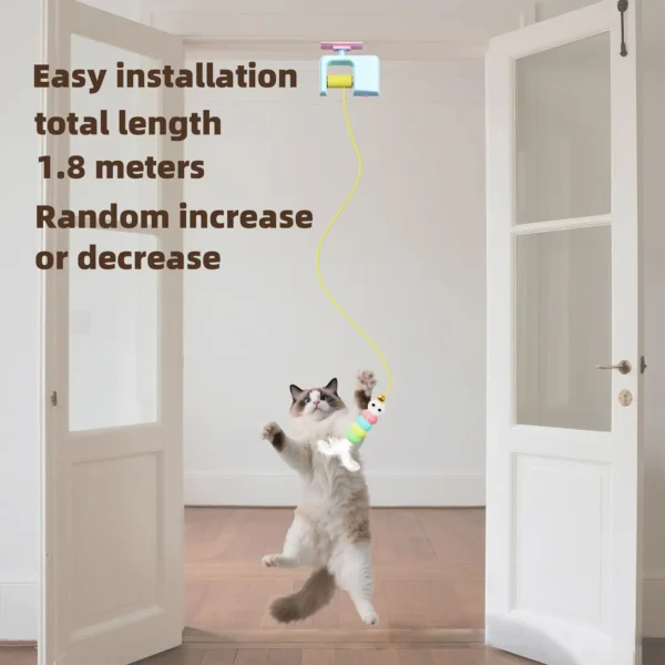 Pet Stress Relief Toys for Cats, Rechargeable Interactive Hanging Door Cat Toy, Automatic Electric Flying Bird Cat Toy for Hunt - Imagen 6