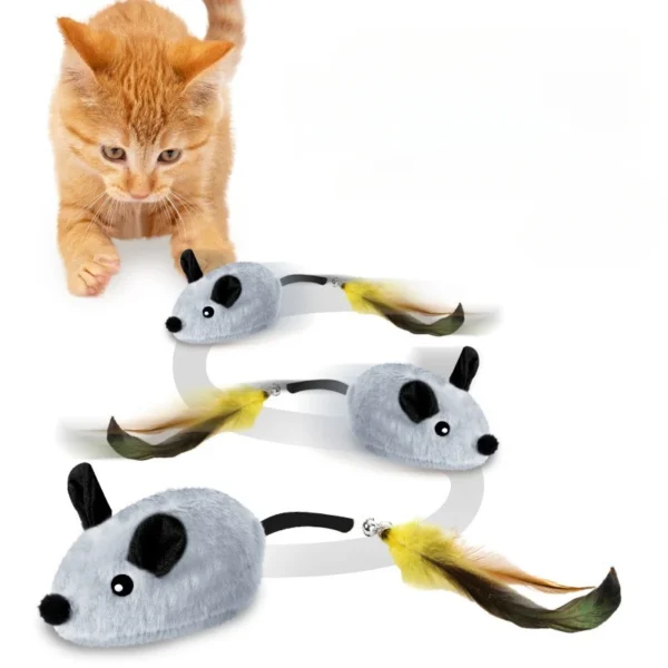 Automatic Sensing Moving Mouse Interactive Cat Toys Electronic Remote Squeaky Cat Toy For Kitten USB Rechargeable Pet Plush Toy - Imagen 2