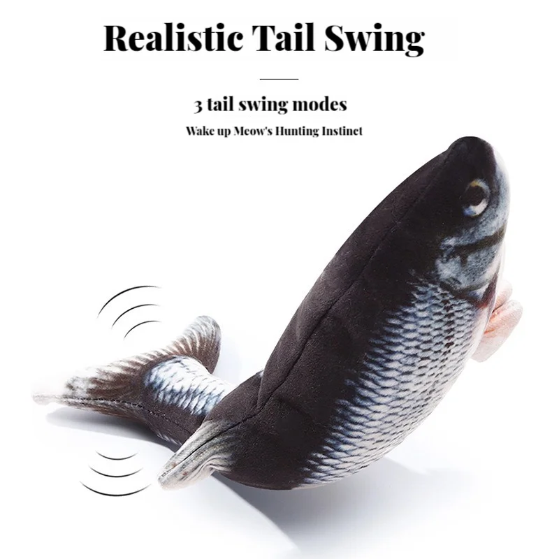 Electric Cat Toy Fish Pet Cat Toys Simulation Fish Swing Kitten Dance Fish Toy Funny Cats Chewing Playing Supplies USB Charging – Image 6