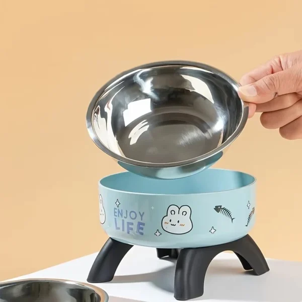 Stainless Steel Pet Bowl – Anti-Tip Elevated Design with Non-Slip Silicone Base & Chew-Proof Edge for Small Cats/Dogs Feeding - Image 6