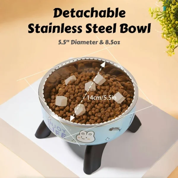 Stainless Steel Pet Bowl – Anti-Tip Elevated Design with Non-Slip Silicone Base & Chew-Proof Edge for Small Cats/Dogs Feeding - Image 5