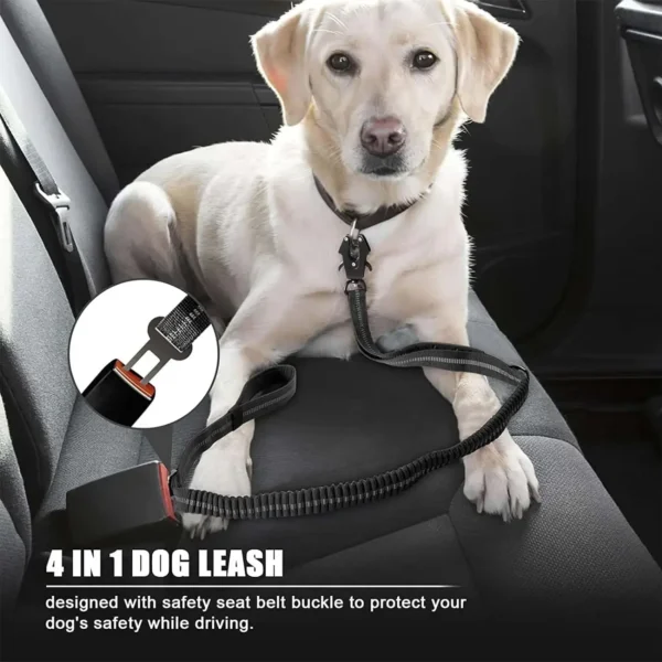 Reflective Shock Absorbing Pet Leashes with Car Seatbelt for Large Dogs Heavy Duty Tactical Bungee Dog Leash No Pull Dog Leash - Image 3