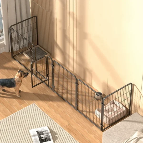 4/6 Panels Dog Fence Playpen Foldable Puppy Exercise Kennel Teddy Animal Escape Barrier Heavy Duty Cage for Dog Cat Rabbit Pet — изображение 2