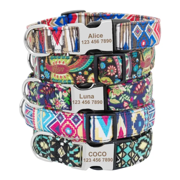 Custom Engraved Dog Collar Personalized Nylon Pet Dog Tag Collar Printed Puppy Cat Nameplate ID Collars For Small Large Dogs – Bild 3